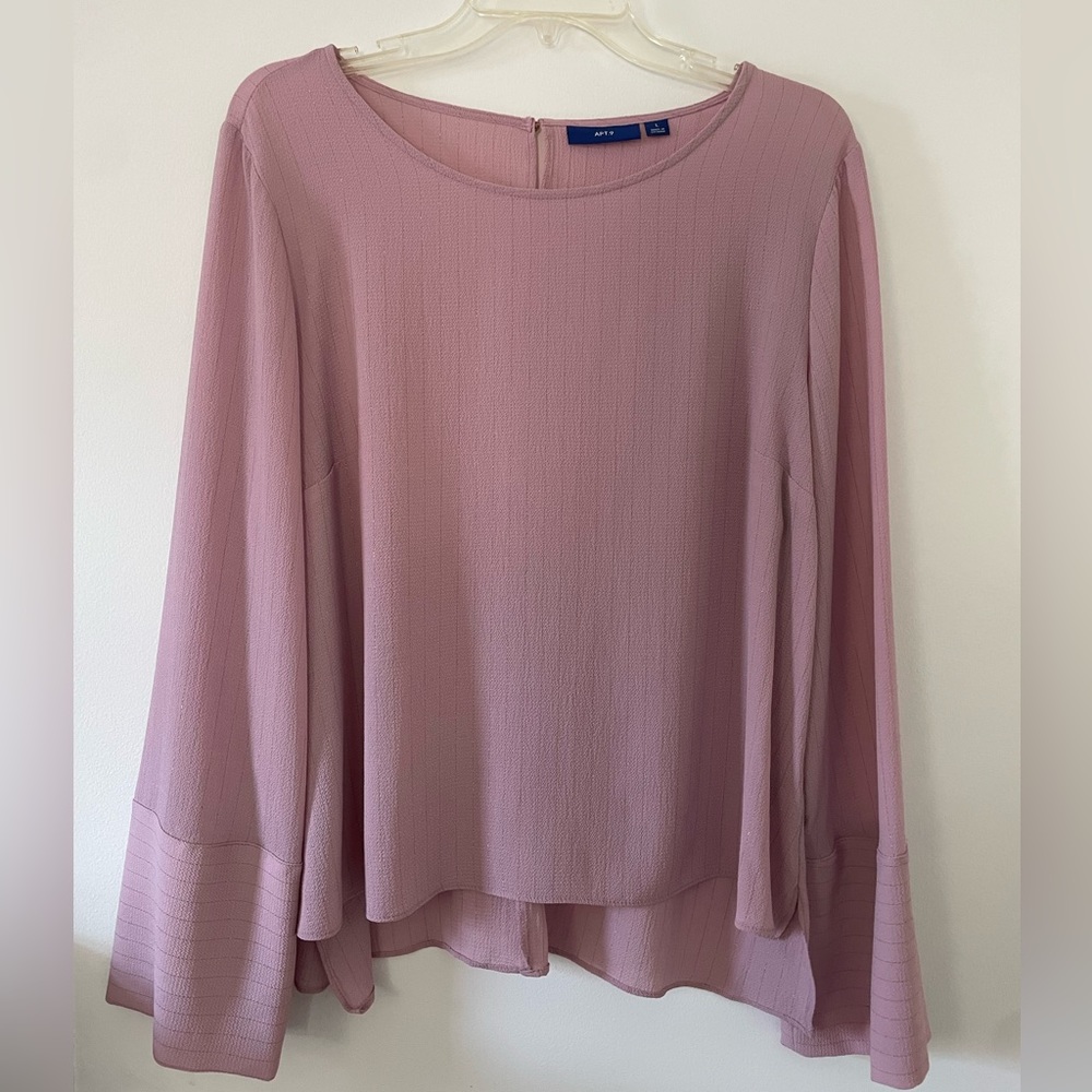 APT 9 light pink long sleeve shirt
